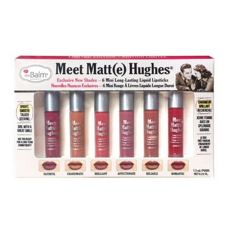 theBalm Cosmetics Meet Matte Hughes Set of 6 Mini Long-Lasting Liquid Lipsticks - GetDollied Canada