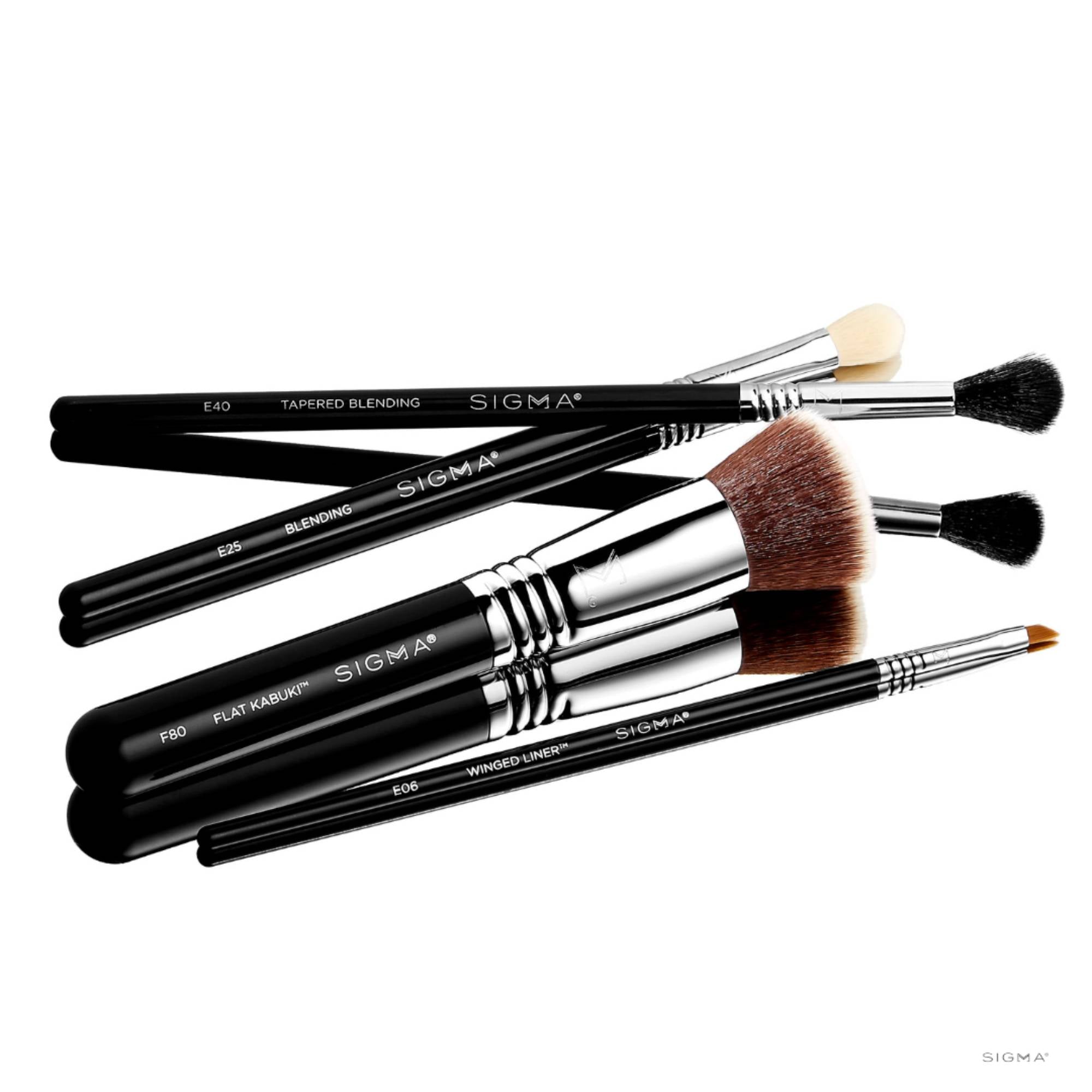 SIGMA E06 Winged Liner Brush - Black/Chrome